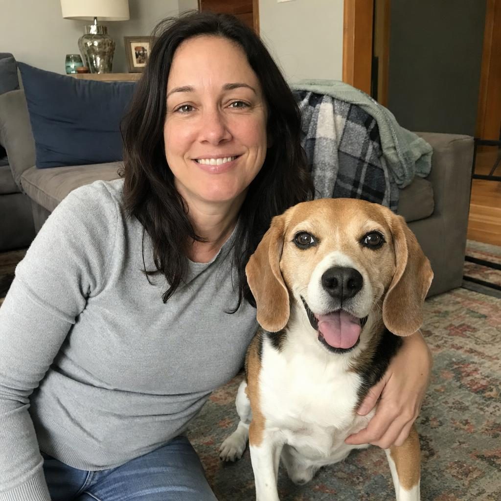 Danielle Karr with Daisy, her beagle